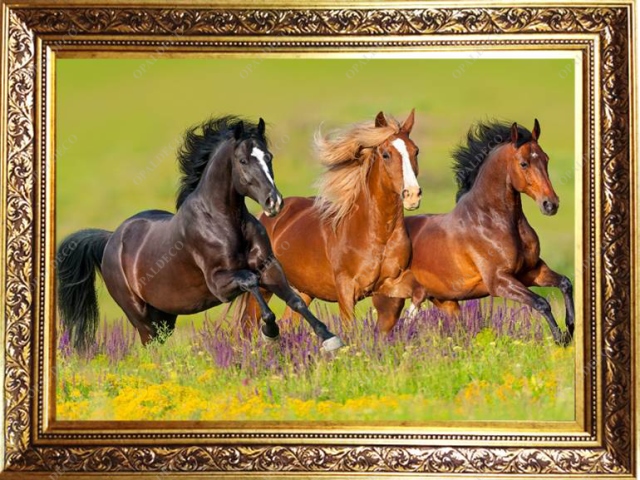 A1042- Three horses-Pictorial Carpet