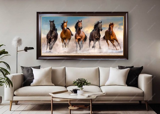 A1039-Five horses-Pictorial Carpet