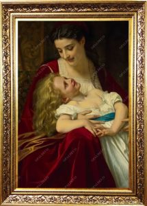 Maternal Affection- Hugues Merle-Pictorial Carpet