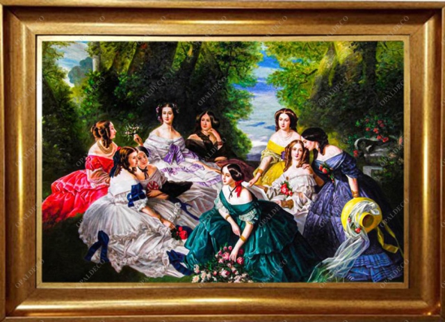 Empress Eugenie Surrounded by Her Ladies in Waiting- Franz Xaver Winterhalter-Pictorial Carpet