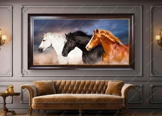 A1037-Three horses-Pictorial Carpet