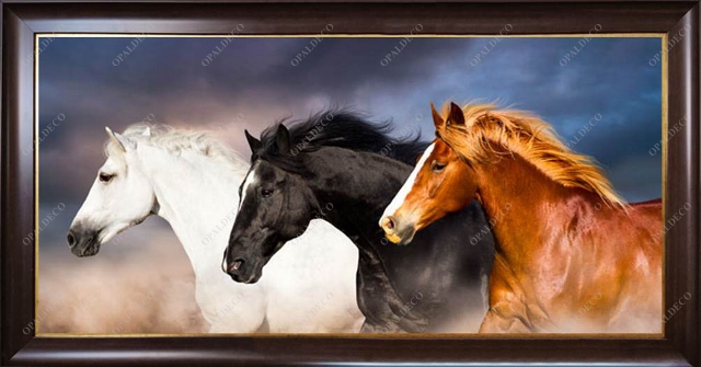 A1037-Three horses-Pictorial Carpet