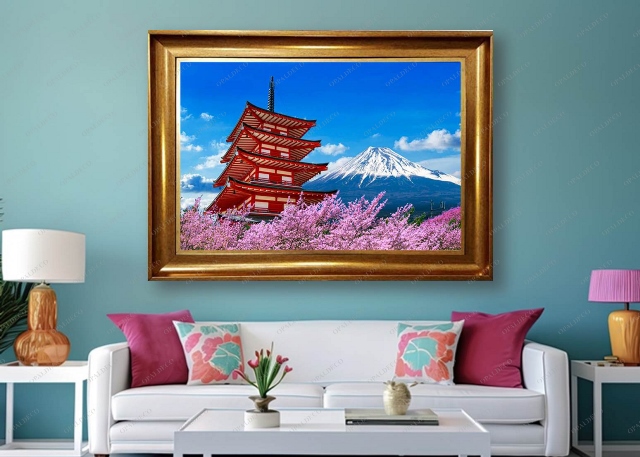 C2103-Chureito Pagoda and Fuji mountain-Japan-Pictorial Carpet
