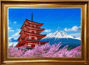Japan-Chureito Pagoda and Fuji mountain-Pictorial Carpet